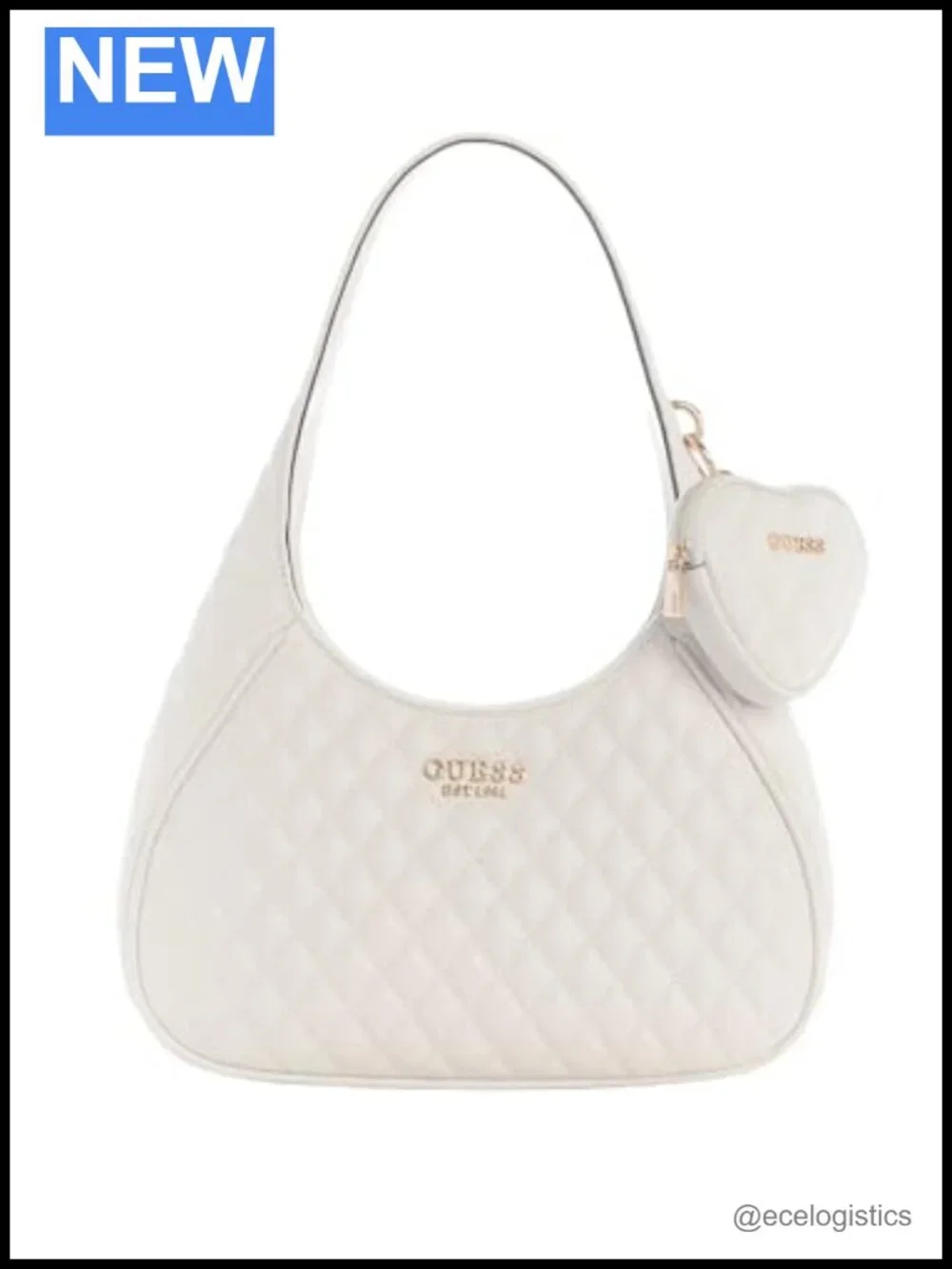 GUESS Atabey Hobo Bag Polyurethane Shoulder Bag with Gold Hardware